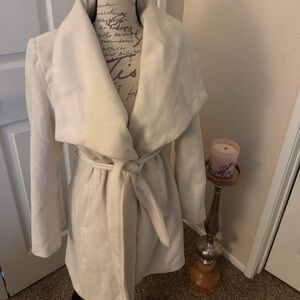 Love Tree Off-White Belted Trench Coat